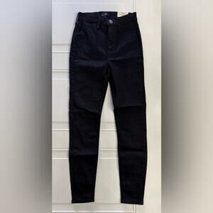 Kaia River Island NWT Womens Sz 8R High Rise Disco Black Skinny Jeans